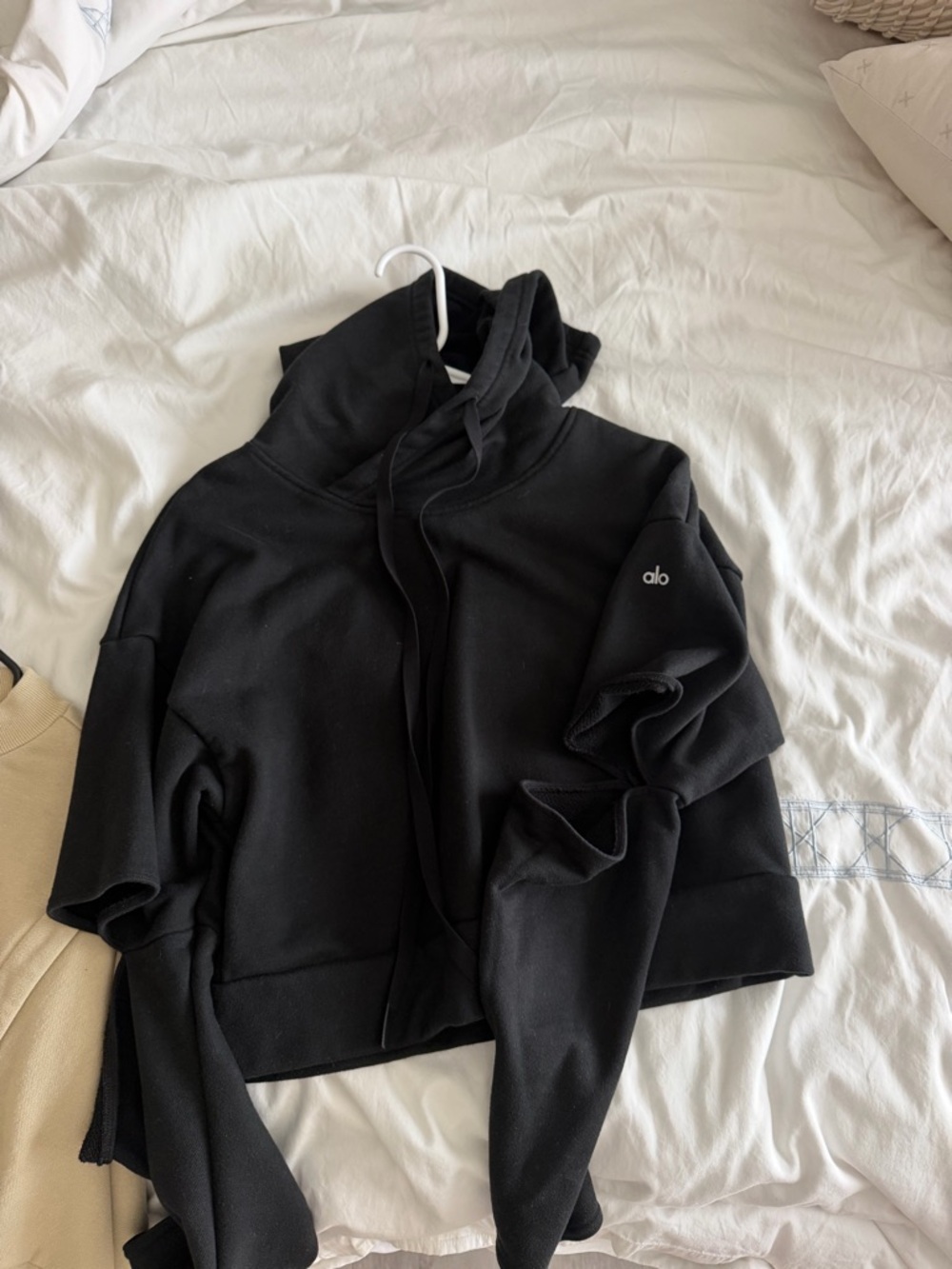 Alo Black Cropped Hoodie